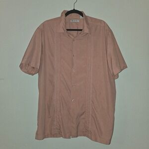 Cubavera Guayabera Shirt Embroidered Short Sleeve Casual Button Up XL
